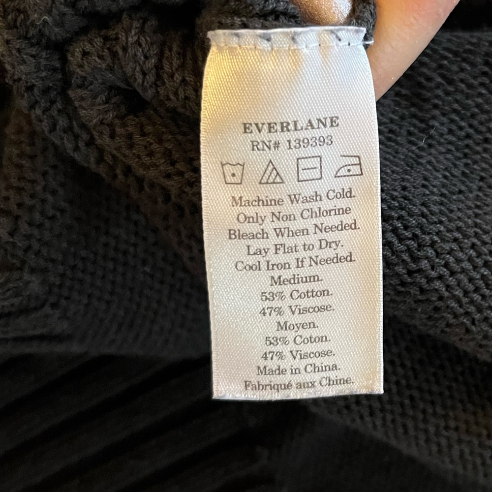 Everlane "The Open Knit Tank Vest" Black Side Slit - Size Medium - Picture 9 of 12